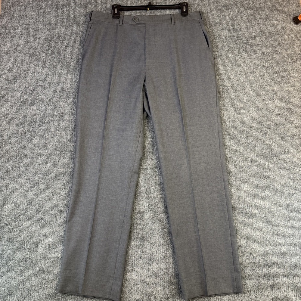 Santorelli Dress Pants Mens 38 Medium Gray Virgin Wool Luxury Serge Romeo 36x31